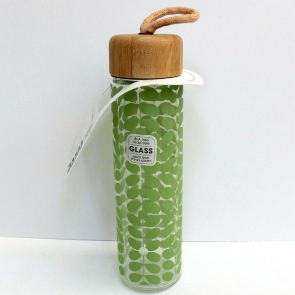 Orla Kiely X Target Kitchen Orla Kiely Green Stem Bamboo Glass Water Bottle Poshmark